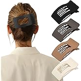 4 PCS Flat Hair Clips for Women, Lay Down Claw Clip Strong Hold Square Hair Accessories for Thick & Thin Hair, French Non-slip Hair Clips, Neutral Matte