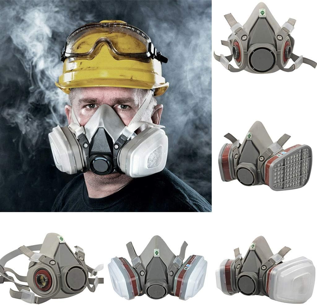 Anti-Dust Gas Spray Paint Dual Respirator Industrial Chemical Filters compatible 3M 6200 Gas Spray Painting Protection Respirator Mask compatible Gas Proof Active Carbon Mask