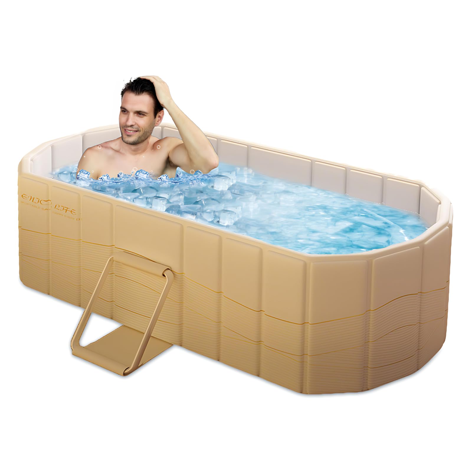 Photo 1 of jessie 59" Portable Ice Bath Tub for Adults, Cold Plunge tub for Athletes, Inflation-free Foldable Bathtub, Insulated Hot Tub for Bathtub Showers, Indoor & Outdoor (with Lid)