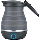 Brentwood Appliances KT-1508BK .85-Quart Dual-Voltage Collapsible-Travel Kettle (Black), 0.85Q