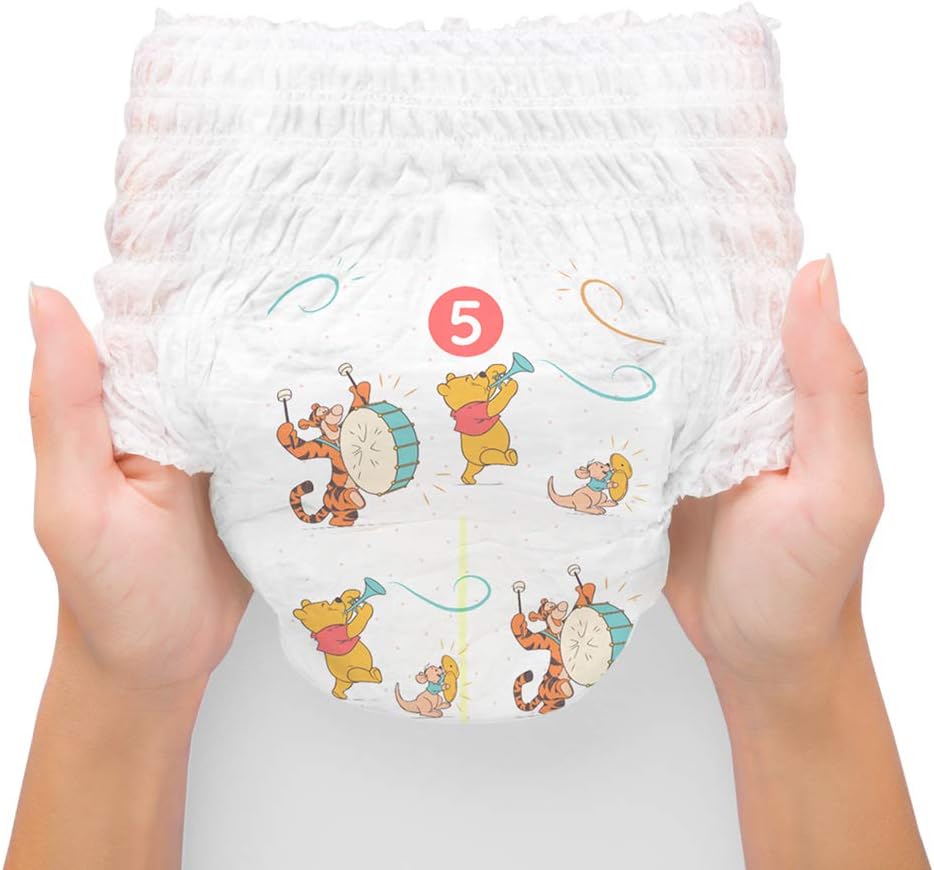 Amazon Brand - Mama Bear Disney Nappy Pants, Size 5 (12-17 kg), 140 Count (2 Packs of 70), White, Monthly Pack - Image 4