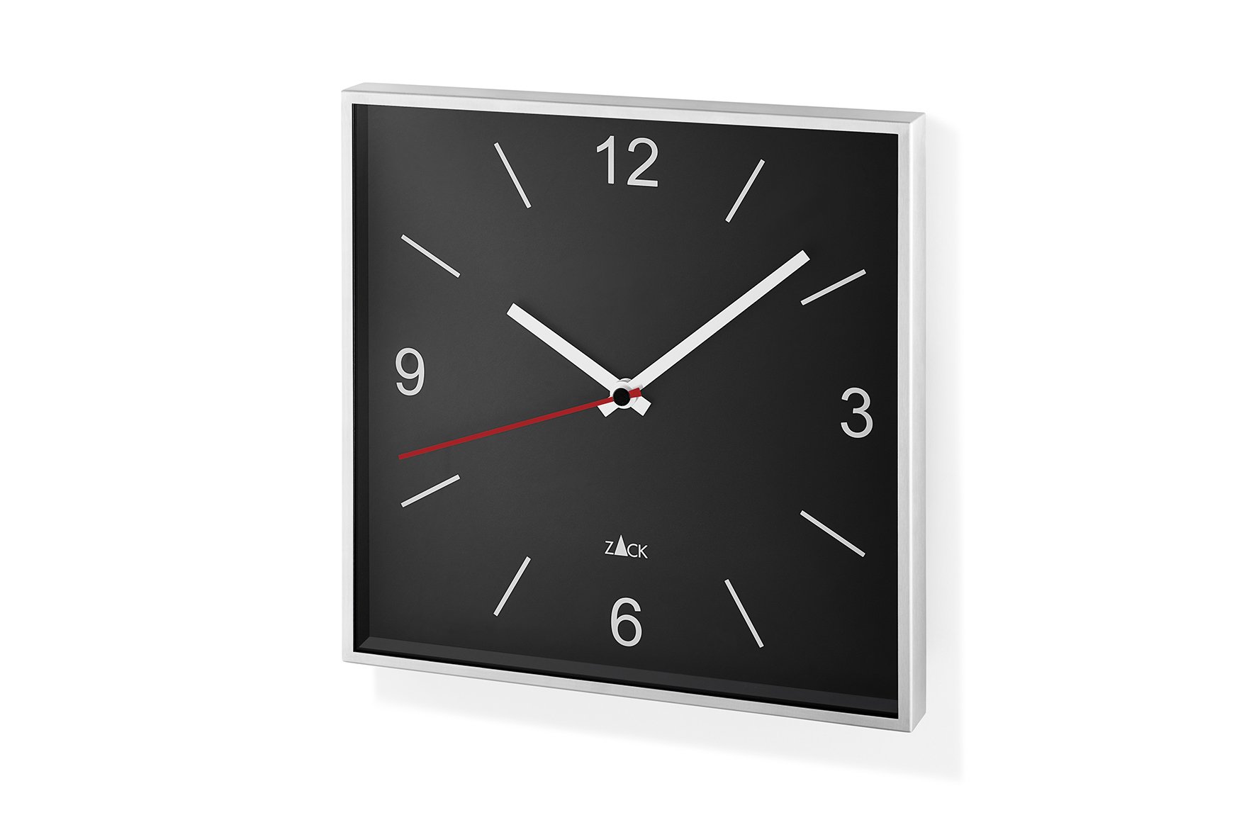 ZACK 60052 Sillar Wall Clock, Matt Stainless Steel, 26.0 x 26.0 x 4.1 cm