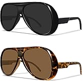 Aviator Sunglasses for Women Retro Oversized Square Sun Glasses for Outdoor Sporting Driving UV400 Protection