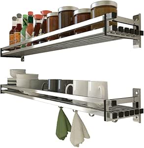 Rack de especias de acero inoxidable 304, colgador de pared ...