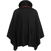 COOFANDY Unisex Casual Hooded Poncho Cape Cloak Fashion Coat Hoodie Pullover with Pocket