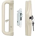 House Guard Patio Door Lock and Handle Set with Key, Choices That Add a Unique Signature to Your Patio Glass Door Lock,Suitable for a Variety of Replacement Sliding Patio Doors Handle(Beige Color)