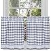 Buffalo Check Tier Pair Window Curtain Set - 58 Inch Width, 24 Inch Length - Grey & White Plaid Drapes - Light Filtering Drapes for Kitchen, Bedroom, Living & Dining Room by Achim Home Decor