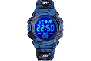 Dayllon Kids Digital Watch Boys Outdoor Sports 50M Waterproof Girls Watches Alarm Clock 12/24 H Stopwatch Calendar for Ages 3-15 Boy Girl Wristwatch Kids Gift