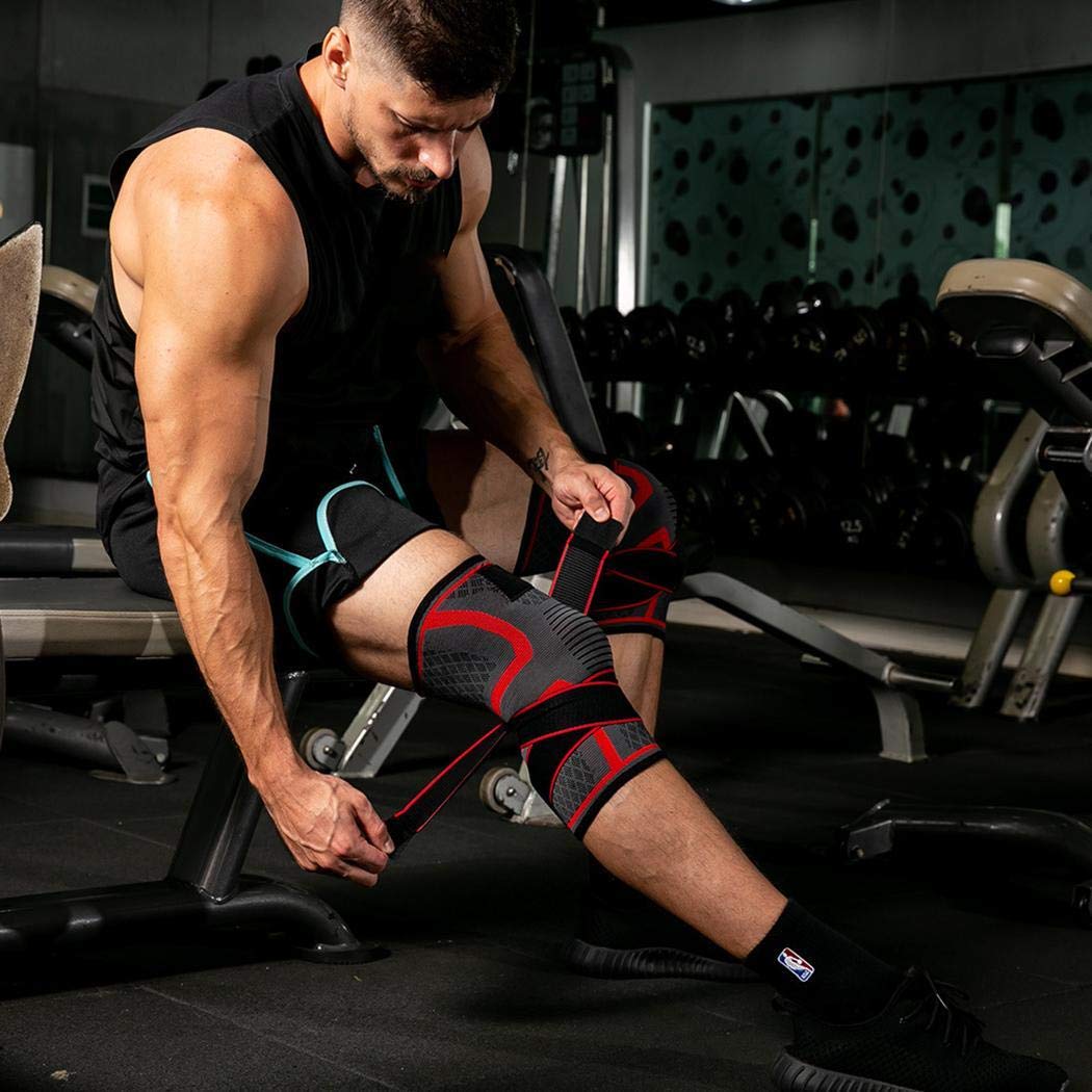 cerjuge 1 Paar Gelenkstütze Knieschützer, Knieschützer, Power Lift Federkraft, Sehnenschoner Band Pad für Arthritis