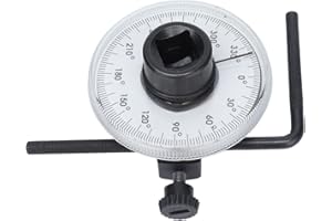 Drive Angle Gauge, 360 Degree 1/2in Adjustable Drive Torque Meter Wrench Set, Torque Wrench Angle Gauge Tool for 1/2in Male a