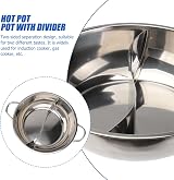 Stainless Steel Dual Hot Pot Divider Glass Lid Induction Cooker 28cm view 7