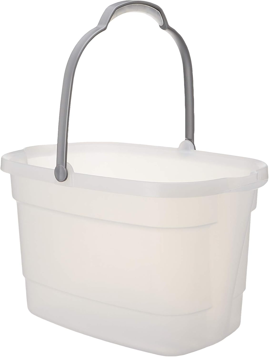 Casabella Cleaning Handle Bucket, Clear/Silver Rectangular Storage Caddy, Graphite, 4 gallons, Translucent: Home & Kitchen