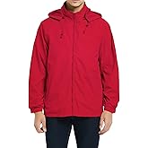 Mens Lightweight Windbreaker Waterproof Rain Jacket with Removable Hood