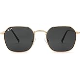 Pro Acme Hexagonal Sunglasses for Women Men, 100% Real Glass Lens Retro Square Trendy Shades