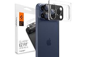 Spigen Camera Lens Screen Protector [GlasTR EZ Fit Optik Pro XL] Designed for iPhone 17 Pro Max [Case Friendly] - Black [1 Pa