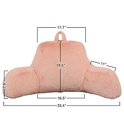 Holawakaka Large Faux Fur Bed Rest Pillow with