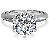 espere 3 Ct CZ Solitaire Engagement Ring Sterling Silver White Gold Plated