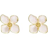 Solighter Bohemian Drip Oil Flower Stud Earrings for Women Enamel Statement Floral Drop Dangle Earring Jewelry Accessories
