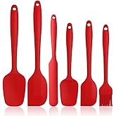 HFLYJPYW Spatulas Set of 6, Food Grade Silicone Spatulas Rubber Heat Resistant, Stainless Steel Core, Kitchen Utensils Nonsti