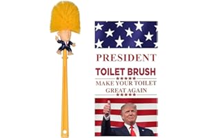 AMZOCINA Toilet Brush, Great Gag Gift, Fun Design, Premium Quality Toilet Bowl Brush with Solid Handle and Durable Bristles for Bathroom Cleaning, Political Satire Products