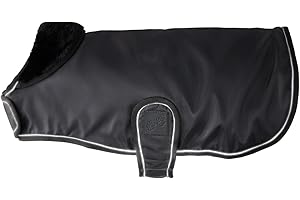 Pet Passion Breeze II - The Windbreaker, Water Resistant Pet Raincoat, Vegan Fur and Lined Pet Jacket for Small, Medium, Large Dogs, Black, Small (10-25 lbs)