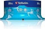 Verbatim CD-R 52x Speed Recordable Discs 700MB Nonprintable Pack of 25