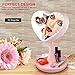 Makeup Mirror with Light, ProCIV Heart Shaped Vanity Cosmetic LED Mirror High-definition Creative Table Lamp, 7- Color Changing Night Light For Bedroom & Home Decoration