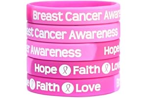 SAYITBANDS 5 Breast Cancer Awareness Silicone Wristbands
