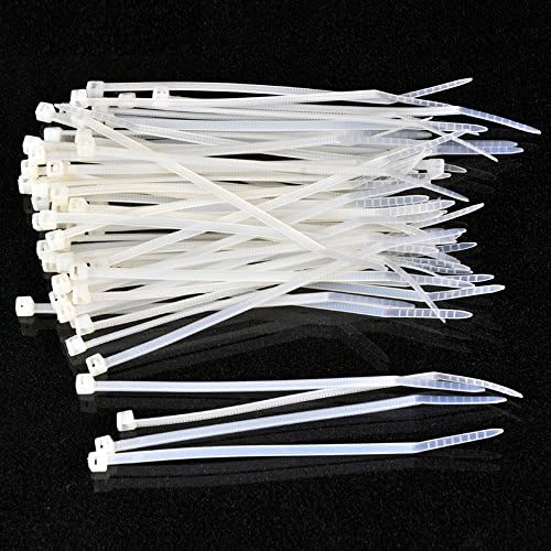 6" Inch Nylon Zip Ties Self Locking Cable ties, white, 300 pack