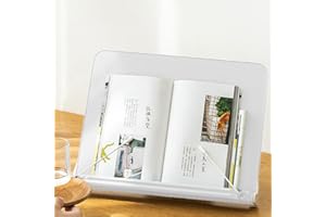 GALEFORM Book Stand for Reading Angle Adjustable Book Holder Tray for School Kids Students Foldable Cookbook Stand Desk Reading Stand with Page Paper Clips for Textbooks Recipe Magazine Laptop Tablet
