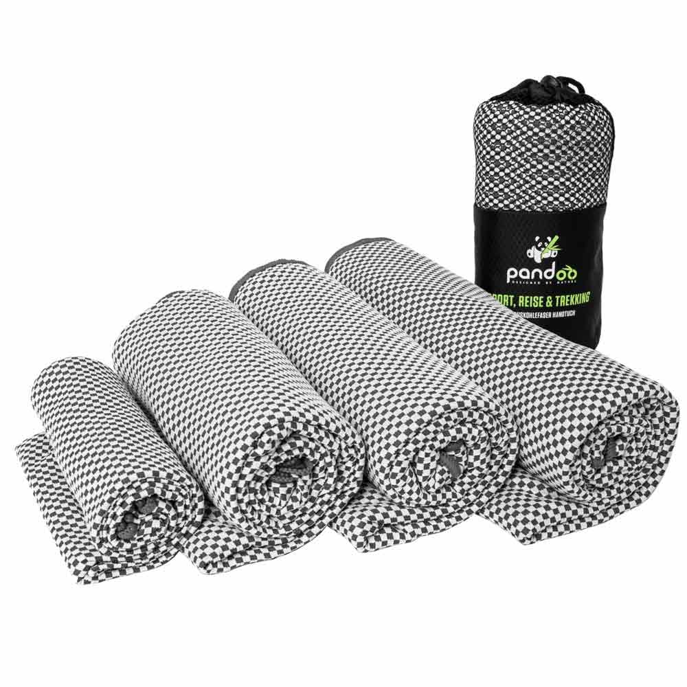 Pandoo ♻ Bamboo Travel Towel - Ultra-Light, Super-Absorbent, Antibacterial & Quick-Drying | Better Than Standard Microfibre | Sports Travel, Trekking and Bath Towel - All Sizes and 5 Colours, grey, L - 160x80cm