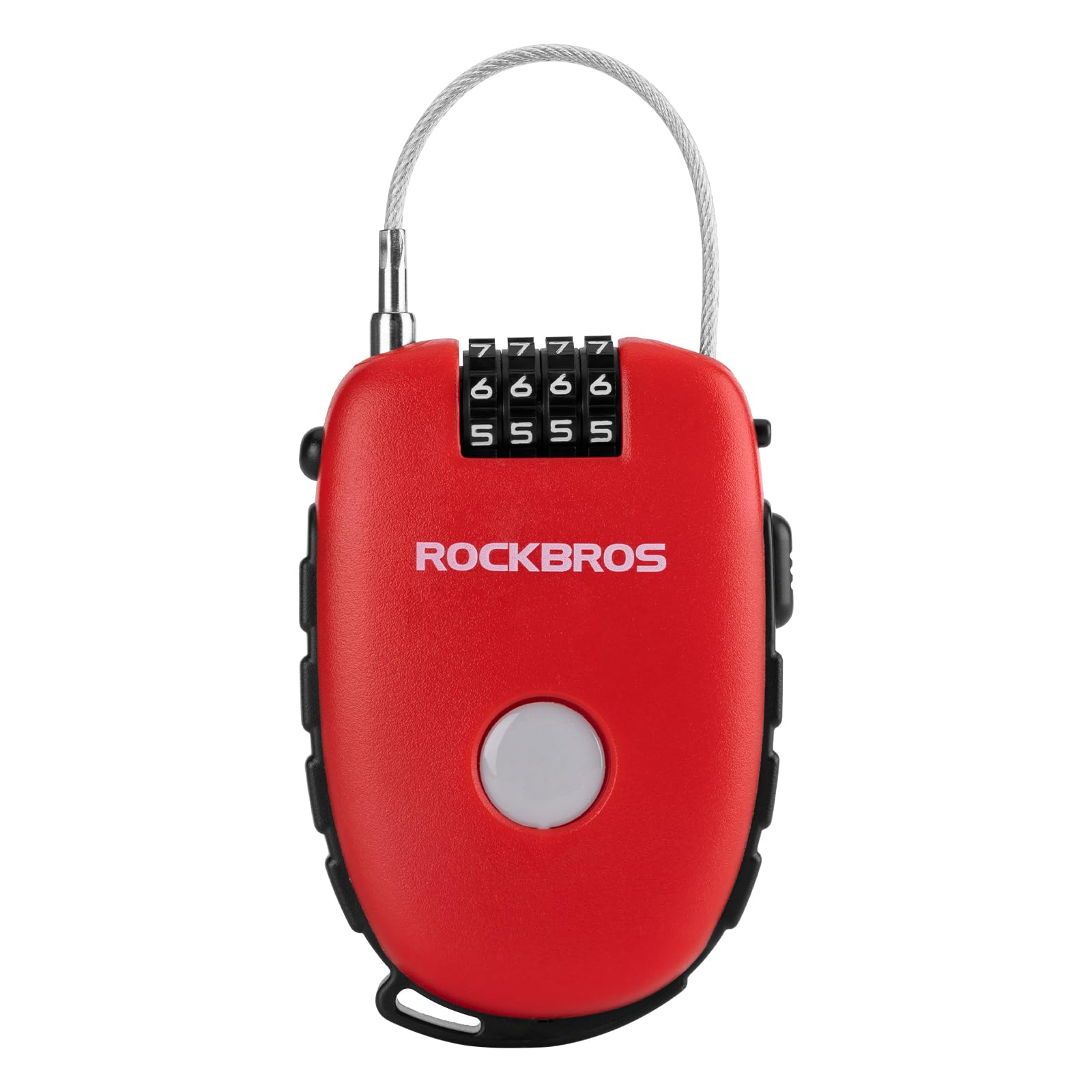 ROCKBROS Bicycle Lock Retractable Cable Lock Combination Lock with 4-Digit Code 94cm Flexible Portable Mini Helmet Lock for Bicycles Motorcycles Packages Helmets E-Scooters