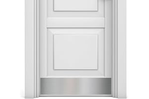 DECK THE DOOR DECOR Deck The Door - Door Kick Plate - Elegant Accent & Durable Protection - Anodized Aluminum - Includes Easy Self-Adhesive - 8x34", Satin Nickel