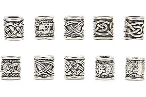 Viking Hair Jewelry, KIMISS 10PCS Viking Beard Beads Alloy For Beard Hair DIY Bracelet Necklace Beads For Men