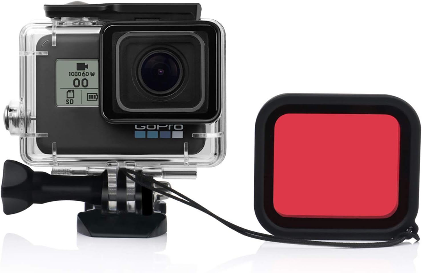 Moutik Waterproof Housing Case with Red Filter for GoPro Hero 5 Action Camera 45M Underwater Diving Waterproof Case