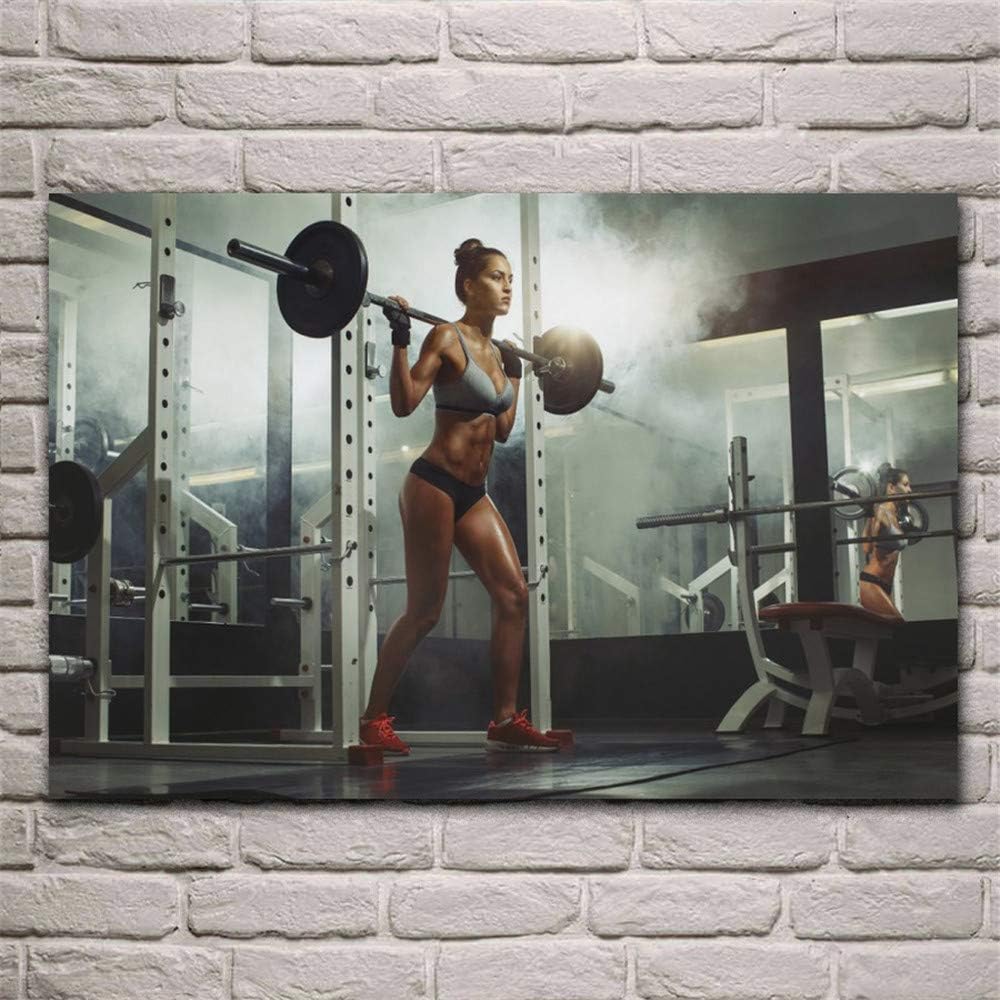 Weight Lifting Legs Pose Fitness Woman gym,Wall Art Home Wall Decorations for Bedroom Living Room Oil Paintings Canvas Prints-985 (Unframed,16x24inch)