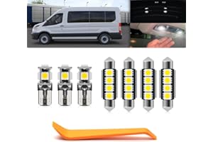 NJSBYL 7PCS LED Interior Dome Cargo Light Replacement Kit Led for 2015-2024 F-ord Transit Cargo Van 150 250 350 350HD Map Dome Rear Load Area Luggage Compartment Lights T10 42mm Festoon Bulb Kit Set