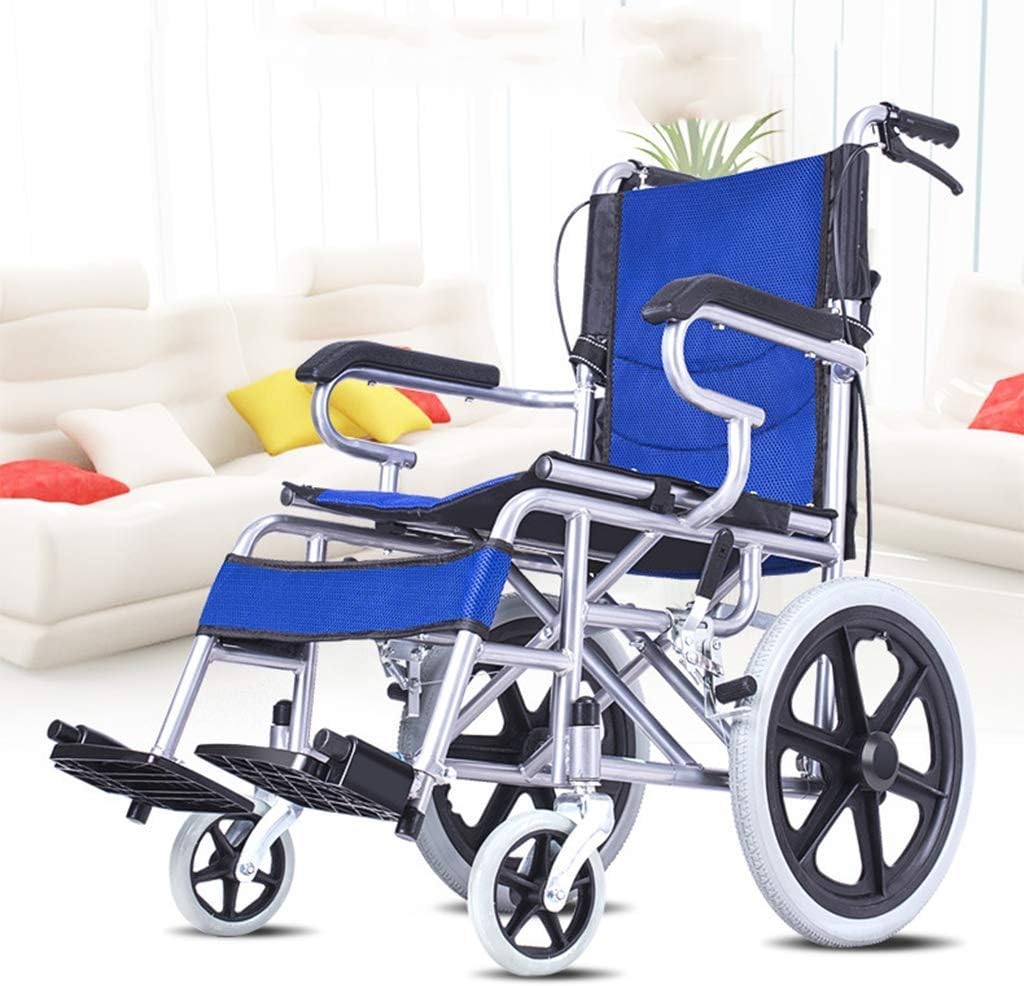 UWY Silla de Ruedas Plegable, Viaje portátil Ultraligero para Personas