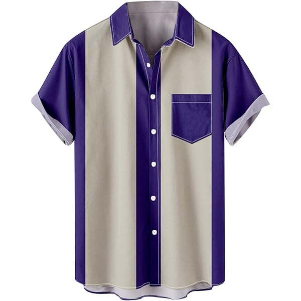 Amazon.com: snowshine Men's Retro Button Down Bowling Shirts 50s