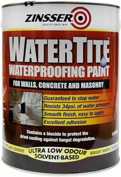 Zinsser Watertite 5 Litre Waterproof Mould Mildew Proof Masonry Paint