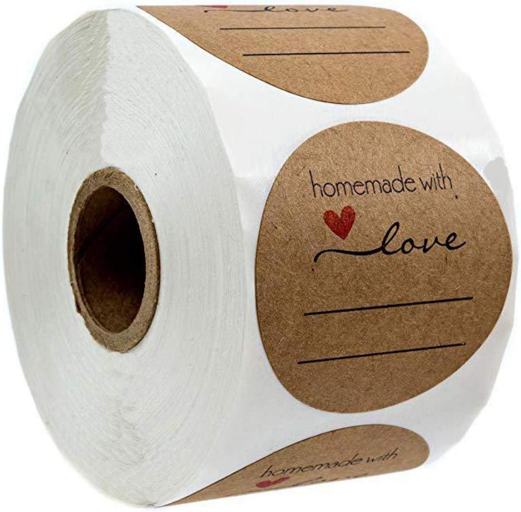 round kraft stickers