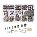 930 Pcs Anitique Bronze Plated Barrel Leather Cord Ends Cord End Cap 4mm-12mm, Lobster Clasp 10mm 12mm,jump ring 4mm-7mm, jump ring open tool and Extension Chains Kits Assorted Pack
