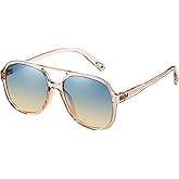 Onrtry Retro Polarized Aviator Sunglasses for Women Men Classic 70s Vintage Trendy Square Sun Glasses Shades