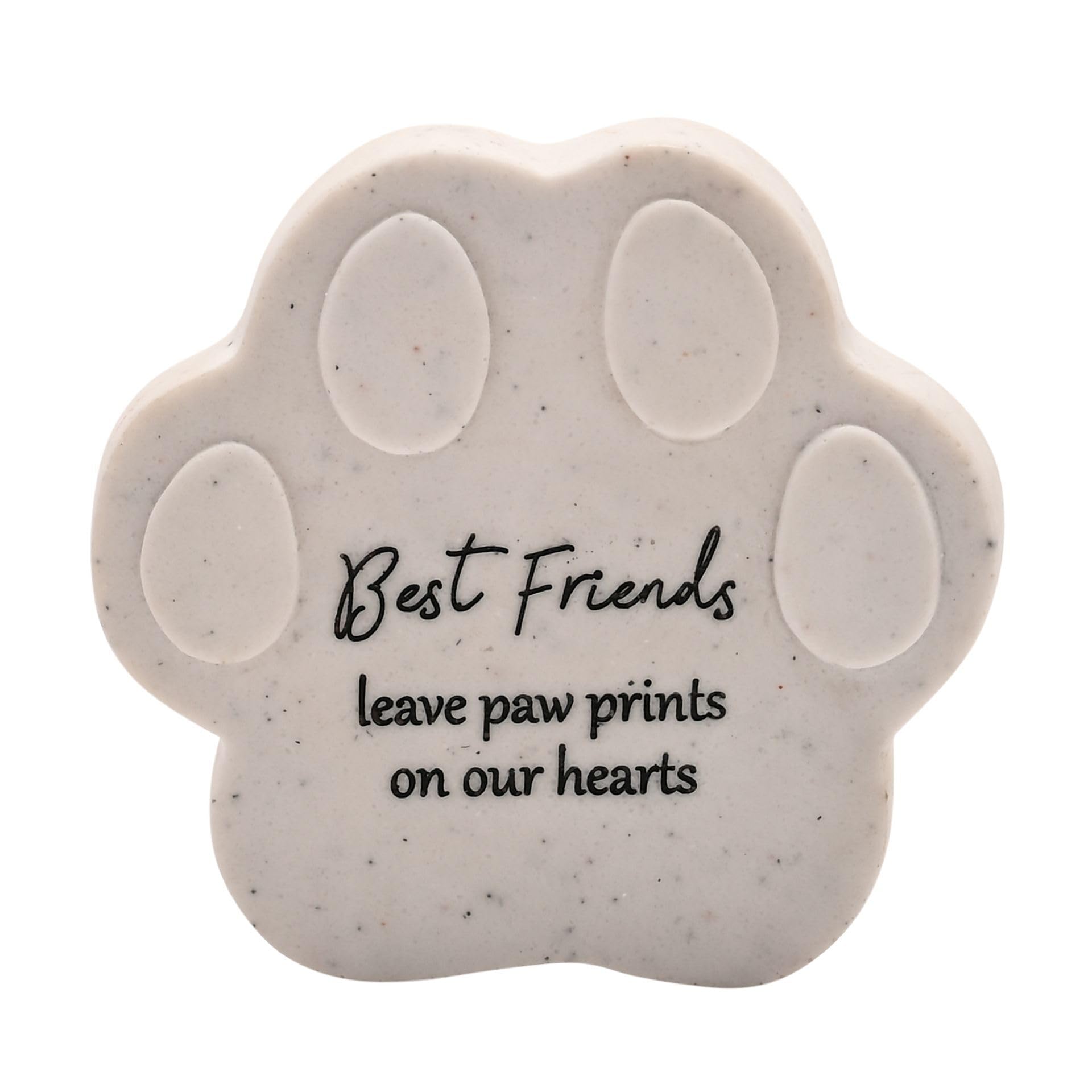 Widdop Thoughts Of You Ceramic Pet Memorial Plaque - Paw Print Best Friends - Cat Dog Pet Remembrance Tribute Ornament Bereavement Small