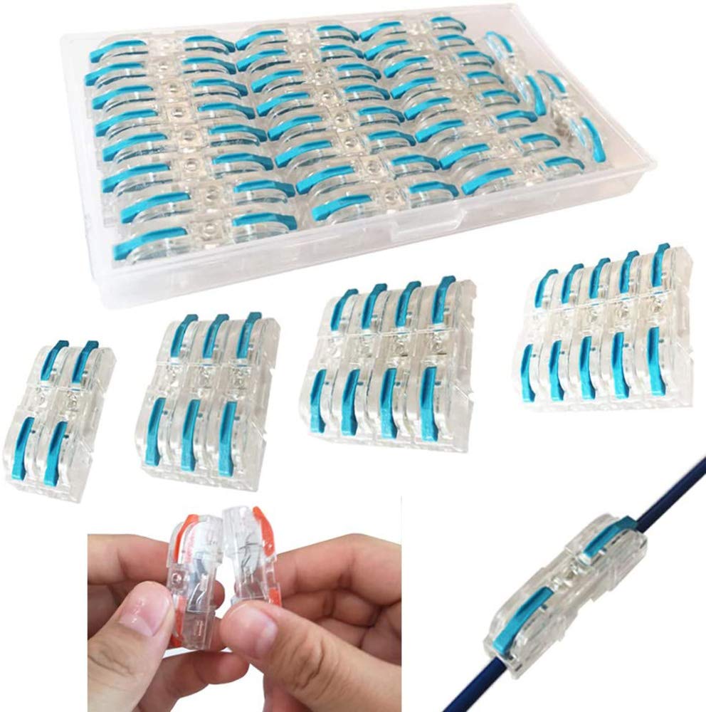 CTRICALVER 26 pcs SPL-1 Compact Wire Connectors, Conductor Wire Clamp Terminal Block with Levers for Solid Stranded