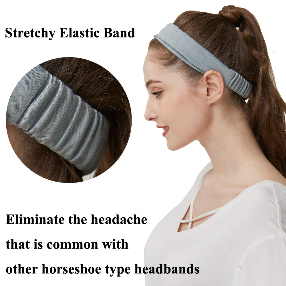 QING Headbands for Women Sweat Wicking Scarf Bandana Workout Headband Wrap Pack of 6: Sports & Outdoors