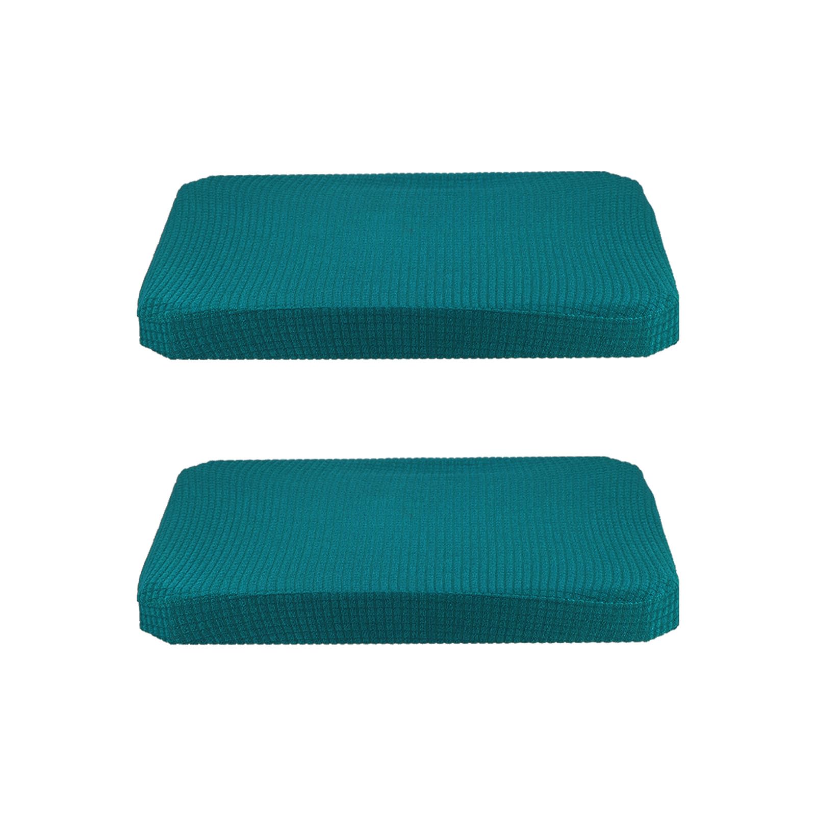 PATIKIL Chair Seat Covers Rectangle, 2 Pack Washable Dining Chair Covers Removable Dining Protector Slipcovers for Home Kitchen Party, Dark Green