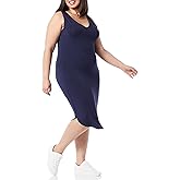 Amazon Essentials Women's Jersey Regular-Fit Sleeveless v-Neck Midi Dress (Previously Daily Ritual)