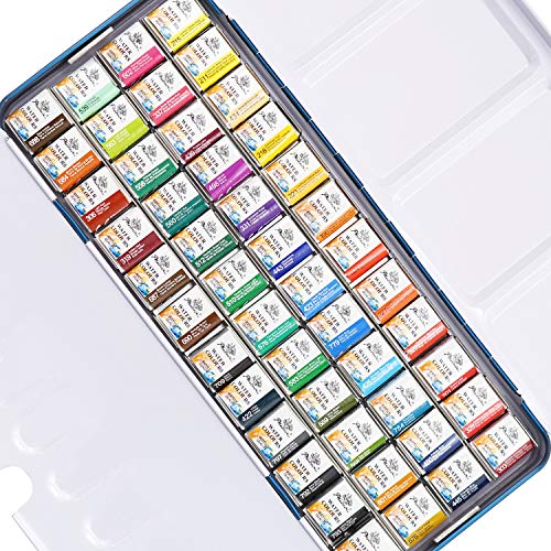 PHOENIX Artist Grade Watercolor Paint Set Half Pan 48 Colors Quality