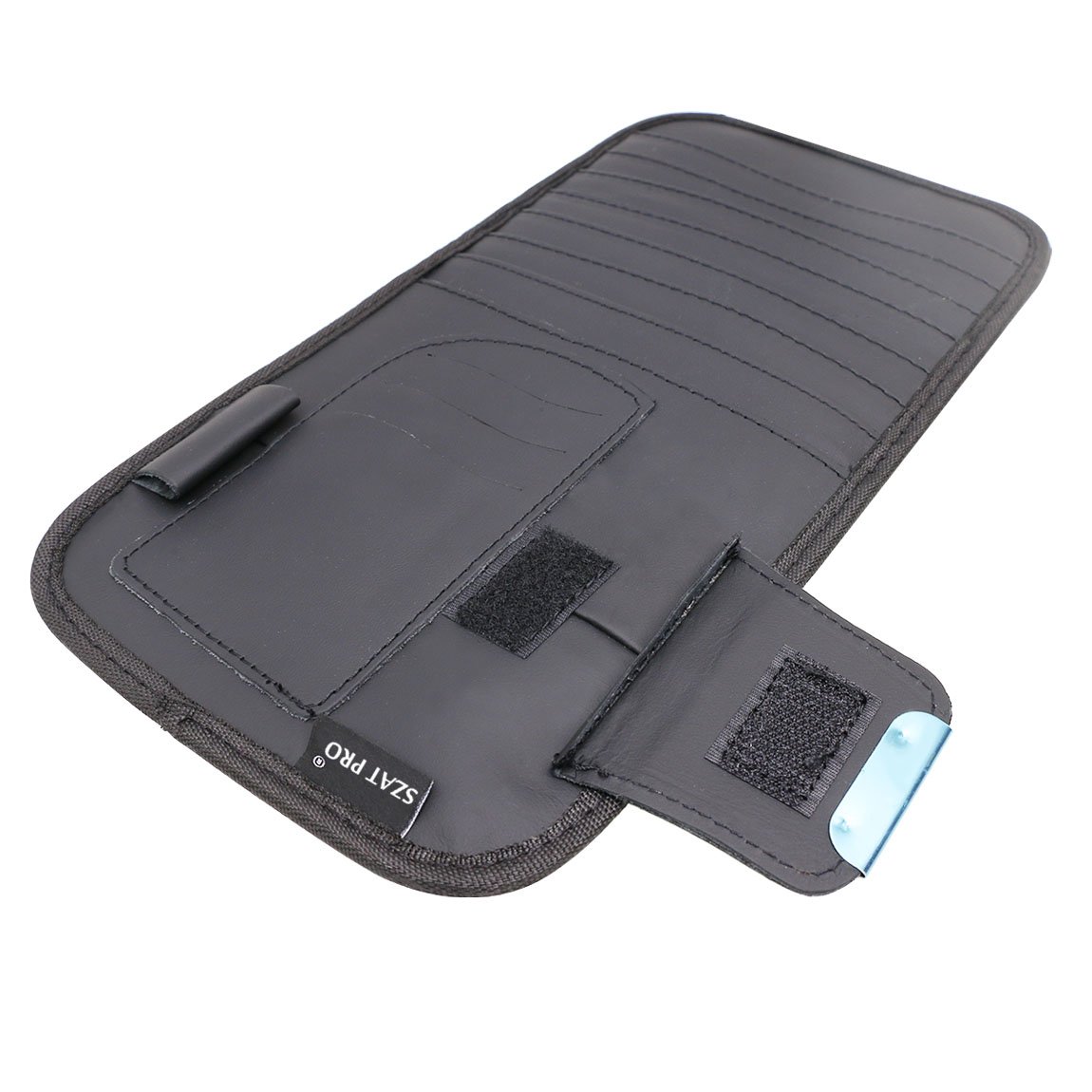 SZAT PRO Leather Car Sun Visor CD Holder Organizer Case Storage Clip